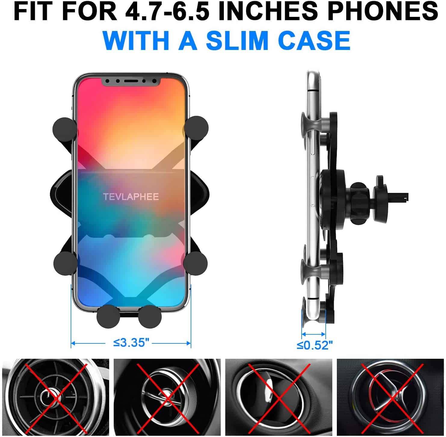 Car Gravity Phone Stand Phone Accessories Phone Stands Color : Black|Red|Silver Car Gravity Phone Stand Phone Accessories Phone Stands Color : Black|Red|Silver