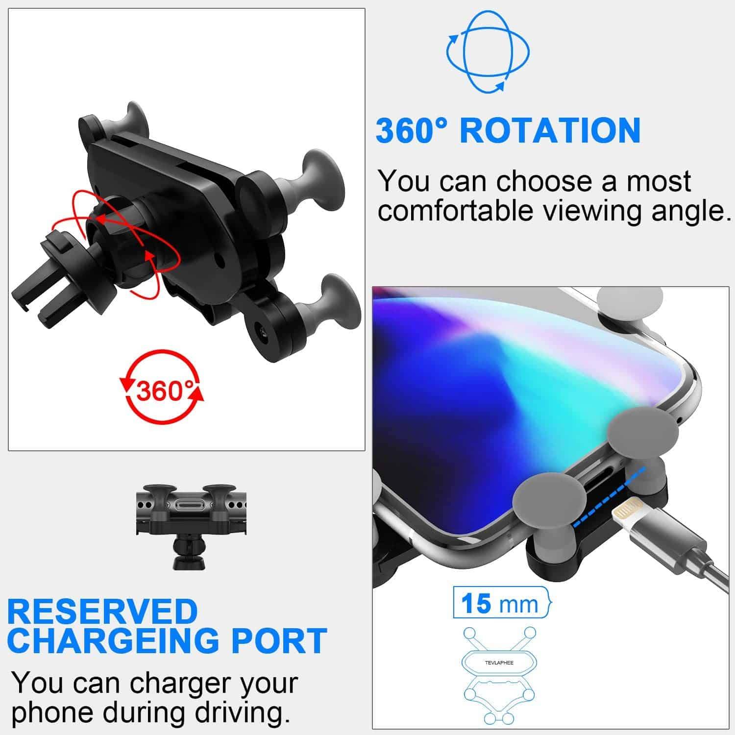 Car Gravity Phone Stand Phone Accessories Phone Stands Color : Black|Red|Silver Car Gravity Phone Stand Phone Accessories Phone Stands Color : Black|Red|Silver