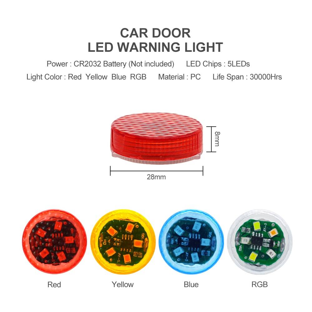 Magnetic Car Door Warning Light Car Accessories Emitting Color : Red x 1 piece|Red x 4 pieces|Red x 2 pieces|Blue x 1 piece|Blue x 2 pieces|Blue x 4 pieces|RGB x 1 piece|RGB x 2 pieces|Yellow x 1 piece|RGB x 4 pieces|Yellow x 2 pieces|Yellow x 4 pieces Magnetic Car Door Warning Light Car Accessories Emitting Color : Red x 1 piece|Red x 4 pieces|Red x 2 pieces|Blue x 1 piece|Blue x 2 pieces|Blue x 4 pieces|RGB x 1 piece|RGB x 2 pieces|Yellow x 1 piece|RGB x 4 pieces|Yellow x 2 pieces|Yellow x 4 pieces