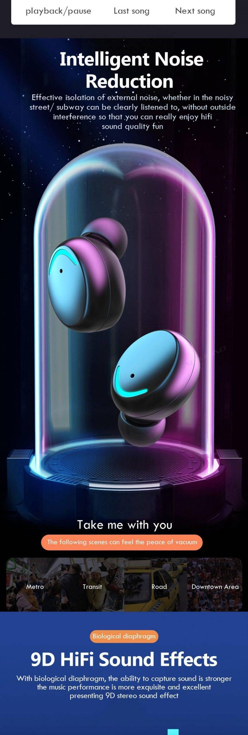 Trendy Waterproof Wireless Bluetooth Earphones Trendy Waterproof Wireless Bluetooth Earphones