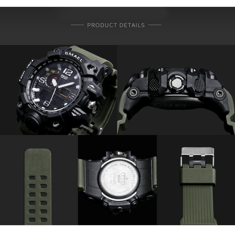 Rugged Sports Watches for Men with Digital and Analogue Display Color : Black|Khaki|Black Green|ArmyGreen|Orange|Camo Black|Black Blue|Gray Black|Red Blue|Blue|Black Golden|Black Silver|Camo Blue|Camo Red|Camo Black Orange|Camo ArmyGreen|Camo Khaki Rugged Sports Watches for Men with Digital and Analogue Display Color : Black|Khaki|Black Green|ArmyGreen|Orange|Camo Black|Black Blue|Gray Black|Red Blue|Blue|Black Golden|Black Silver|Camo Blue|Camo Red|Camo Black Orange|Camo ArmyGreen|Camo Khaki
